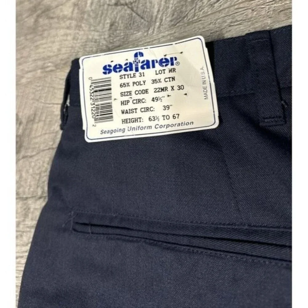 Seafarer Trousers Dress Pants Womens 22 Navy Military Chino 38x30 USA NEW - Picture 7 of 8
